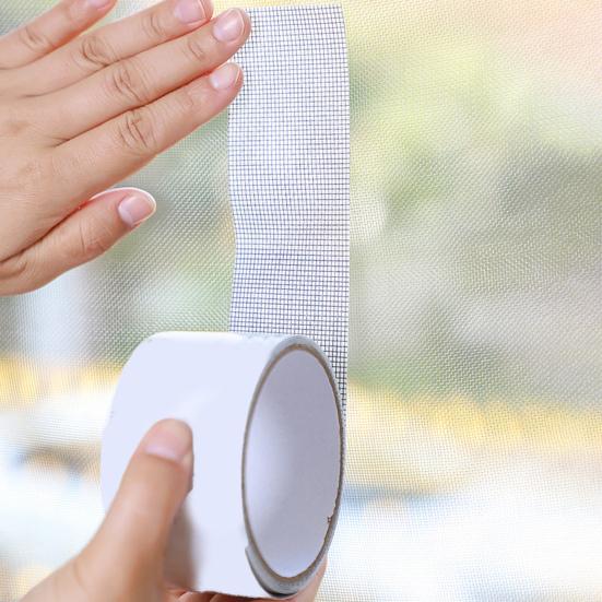 2 Rolls Window Screen Repair Tape 5cm Width Self-Adhesive Window Screen Repair Patch for Mosquito Nets Tents Weatherproof Anti-Insect Fly Mesh Broken