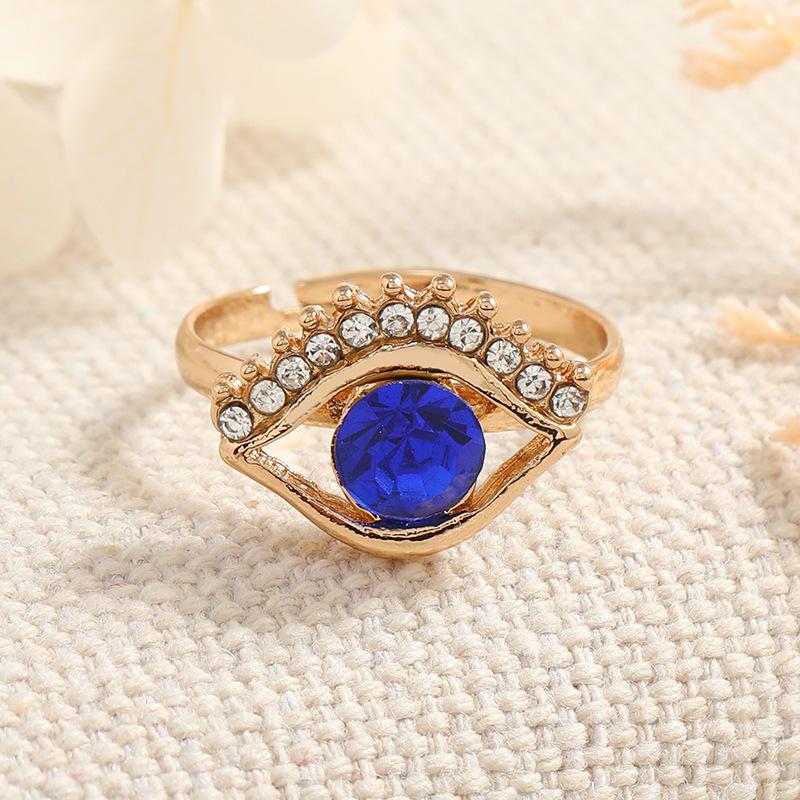 

Модные серьги «Глаз дьявола» и кольцо с бриллиантом: Европейская и американская мода Adjustable Size