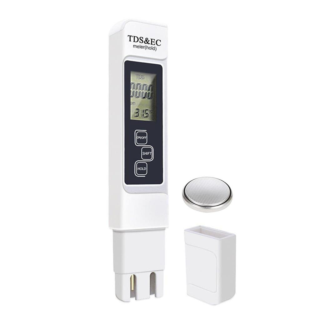 DiyStudio Digital TDS TDS EC Temperature Water Quality Tester with High Accuracy Hold LED and Carrying Ideal for Swimming Hot and Test Meter with