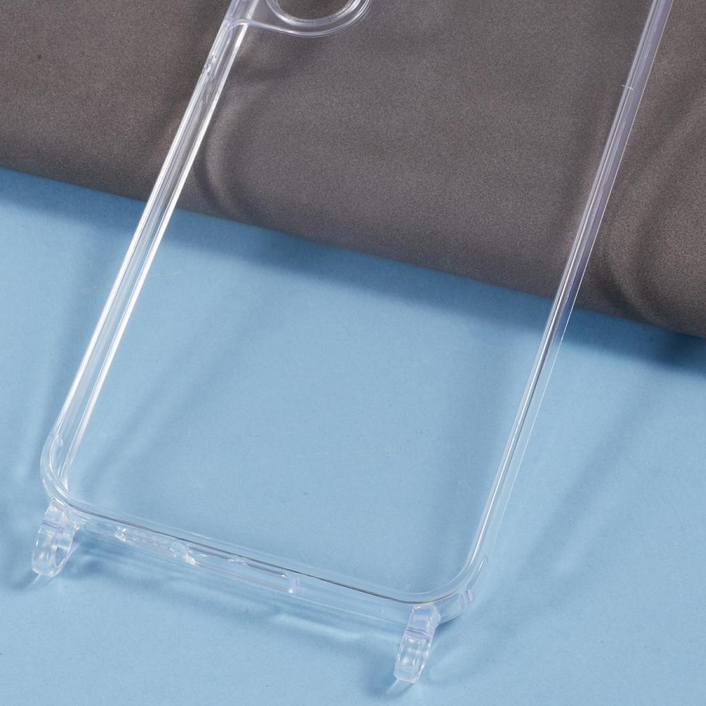For Samsung Galaxy A55 5G Case PC+TPU 1.5mm Clear Phone Cover with Lanyard Holes