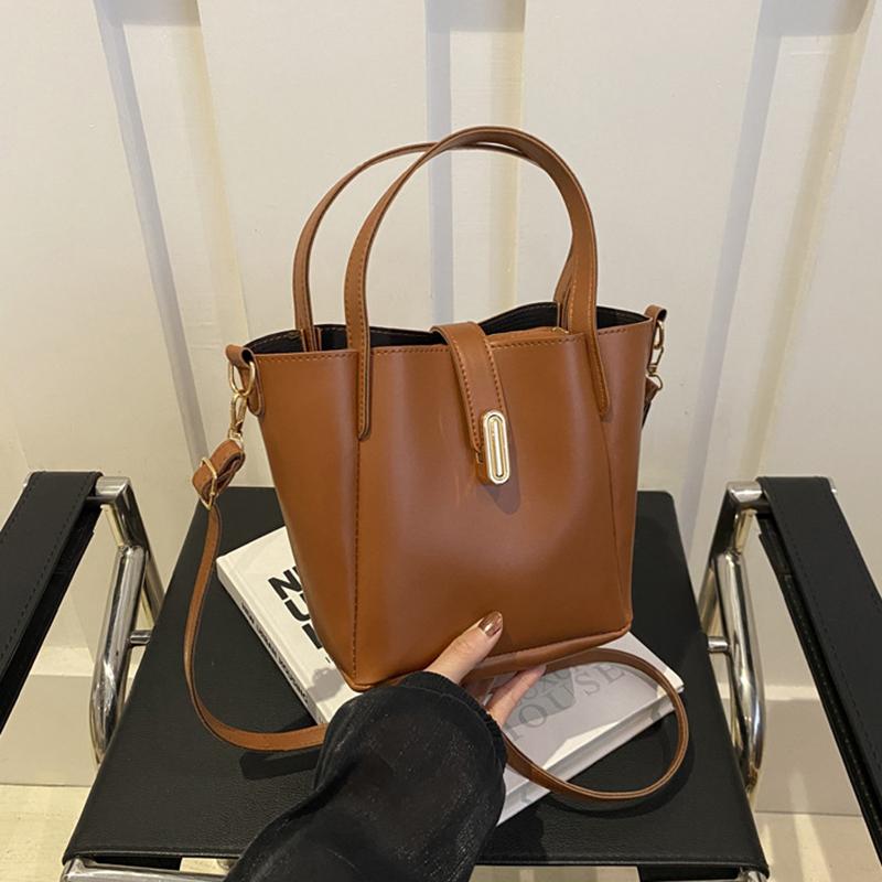 Large Capacity Handbag PU Crossbody Bag Fashiable Versatile Texture Pure Color Mother Bag Handheld Shoulder Bag