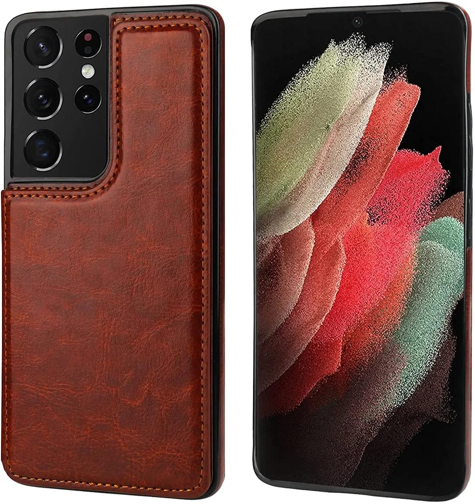 for Samsung Galaxy S21 FE S20 Note 20 Ultra Wallet Case with Card Holder PU Leather Card Slots Case Double Magnetic Clasp Cover