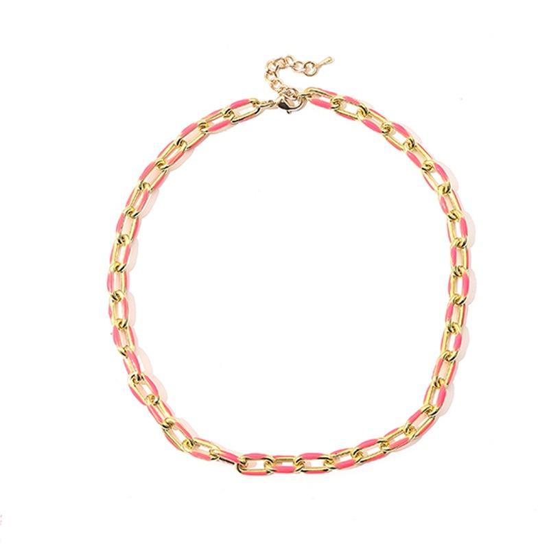 Necklace: Punk Minimalist European & American Sweet & Cool Colorful Enamel Clavicle Chain