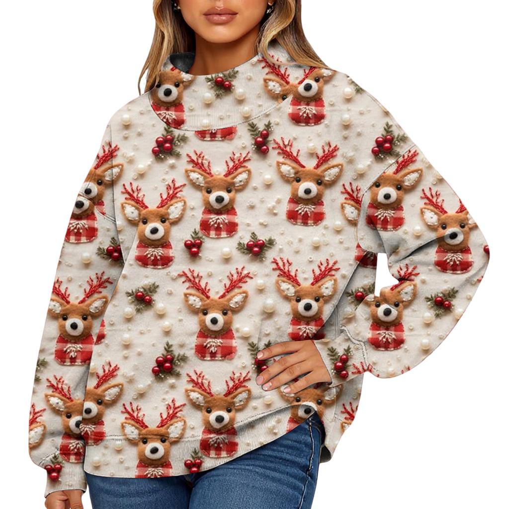 Mock Neck Sweatshirt Women Fall Comfort Oversized Sweatshirt Dressy Pullover Sweatshirts No Hood Cozy Turtleneck Tops