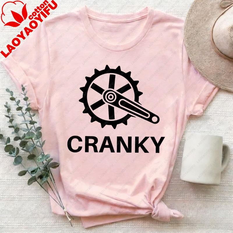 Cranky Tshirt Funny Bike Shirt Cycling Adult Humor Sassy Tee Bike Lover Gift Cyclist Clothes Heavy Cotton Streetwear Tee Tops