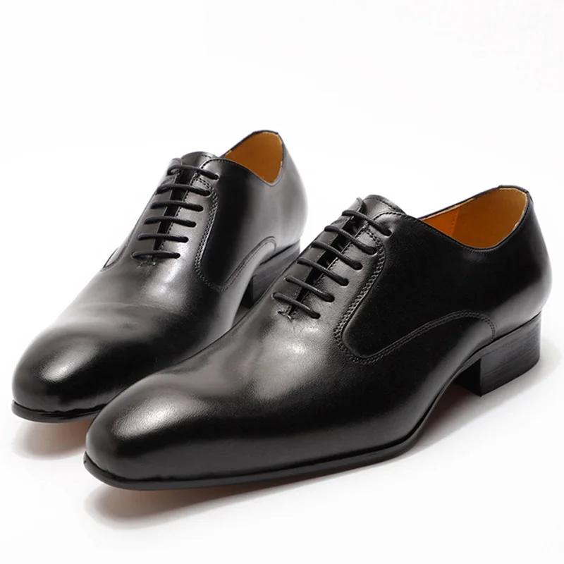 Handmade Oxford Men's Shoes Genuine Leather Lace-Up Casual Business Work Formal Dress Shoes Comfortable High Quality