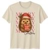 Merry Christmas Hedgehog Holiday TShirt Unisexs Unisexs Graphic Tee