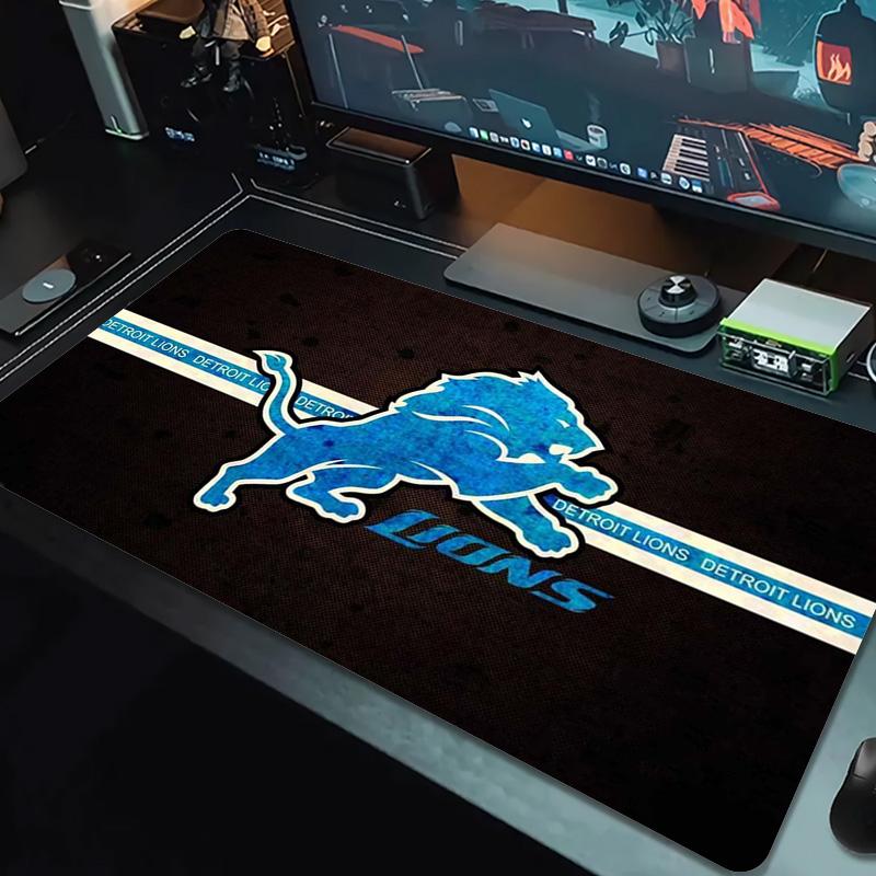 Detroit Lions Logo Color Mouse Pad Large Gaming Table Cushion Non-slip Laptop Tablet Big Mousepad XXL Mat Mini PC Playmat With Lock Edge