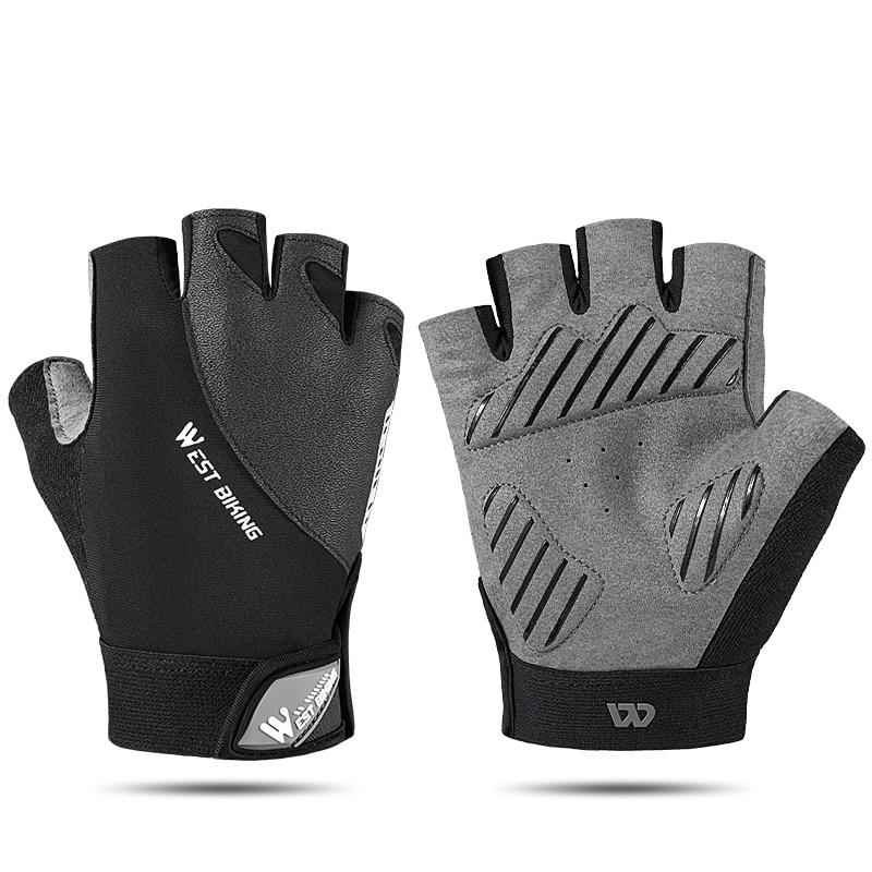 WEST BIKING Sports Cycling Gloves Half Finger Men Women MTB Bike Gloves Running Fitness Gym Riding Motorcycle Bicycle Gloves