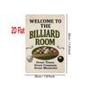 Billiard Metal Wall Art Sign, 2D Welcome Poster for Game Room Decor