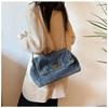 Blue Denim Bag Denim Handbag Large Capacity Crossbody Bag Women's Denim Shoulder Bag
