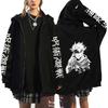 Japanese Manjutsu Kaisen Gojo Satoru Printed Zipper Hoodie Fall Winter Fashion Casual Sweatshirt Men Women Fleece Jacket Coat