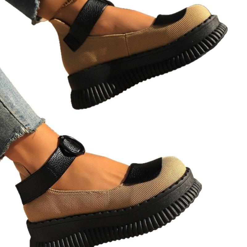 New Casual Retro High-heeled Fashion Shoes for Women Thick-soled Wedge Heel Sponge Shoes