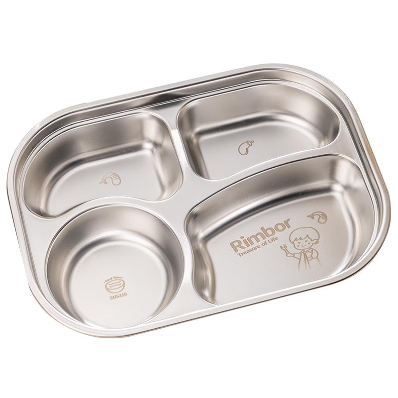 Kids Divided Stainless Steel Dinner Plate