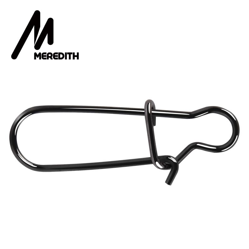 MEREDITH 50 pezzi connettore da pesca in acciaio inossidabile chiusura a clip rapida anelli girevoli a scatto solidi bottoni a pressione di sicurezza strumento amo da pesca a scatto