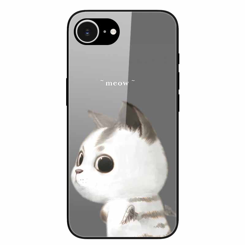 For iPhone 16E 2025 Case Black Bumper Tempered Glass Hard Phone Cases for iPhone16e 16e Back Cover for iPhoneSE SE 2025 Cool New
