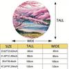 Pink Cherry Blossom Lake Scenery Round Rug Flannel Nature Landscape Floor Mat Spring Season Decor Bedroom Meditation Space Calm