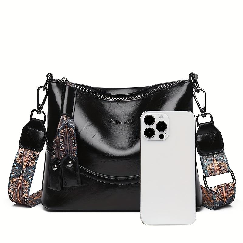 Dámská kabelka přes rameno ve vintage stylu, prostorná crossbody taška s nastavitelným popruhem, zapínání na zip, více kapes, lehká módní designová kabelka