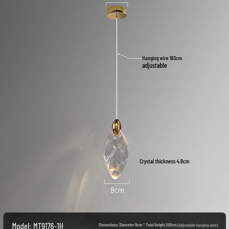 Modern Crystal Chandelier for Bedroom & Living Room - High-End Bedside Pendant Light