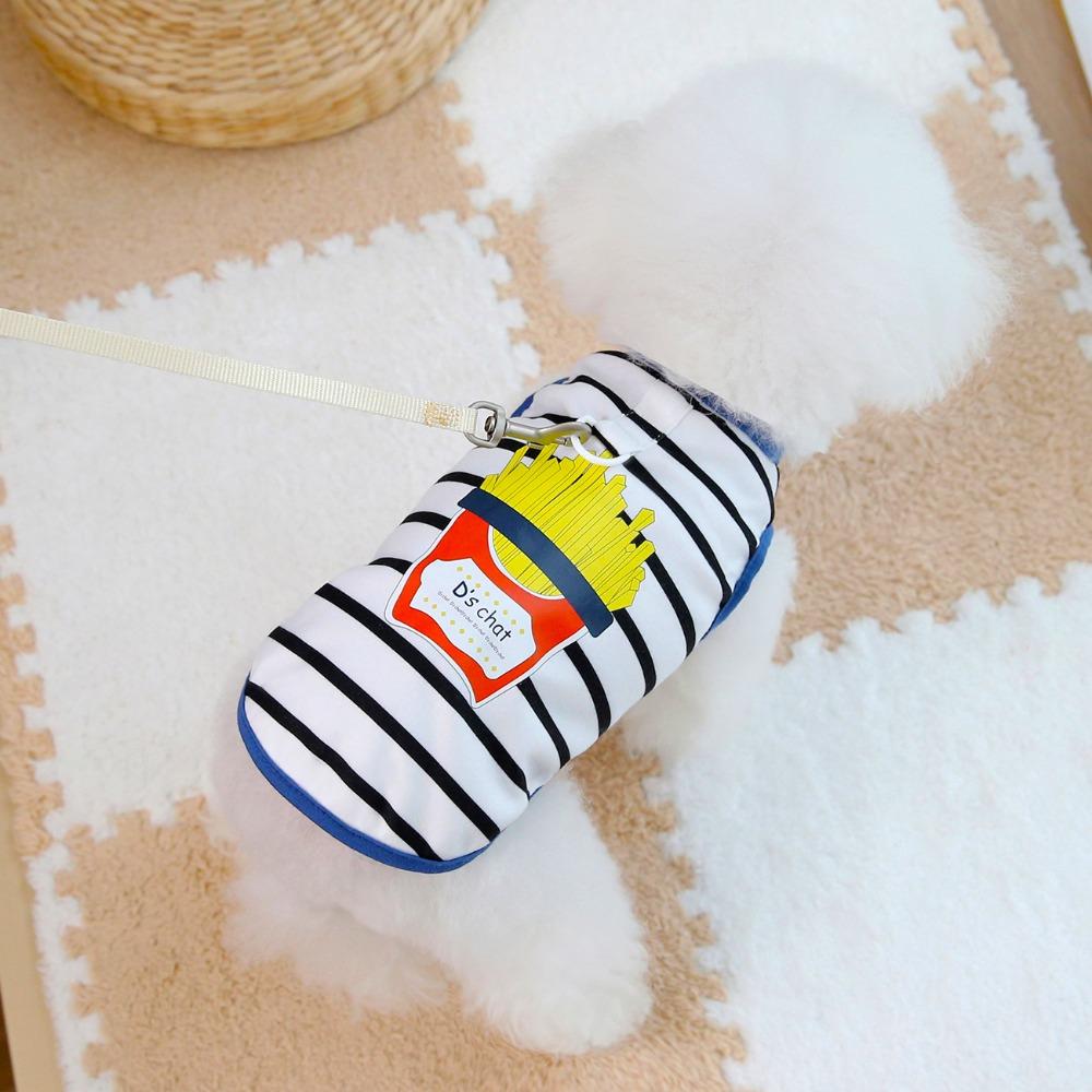 

Красный полосатый жилет для собаки лето можно буксировать одежда для щенка принт картошки фри 2XL