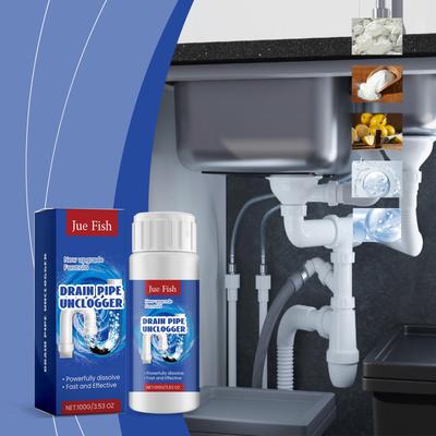 JUE FISH Drain Cleaner for Bathroom & Kitchen Pipes - Unclogs & Cleans Effortlessly
