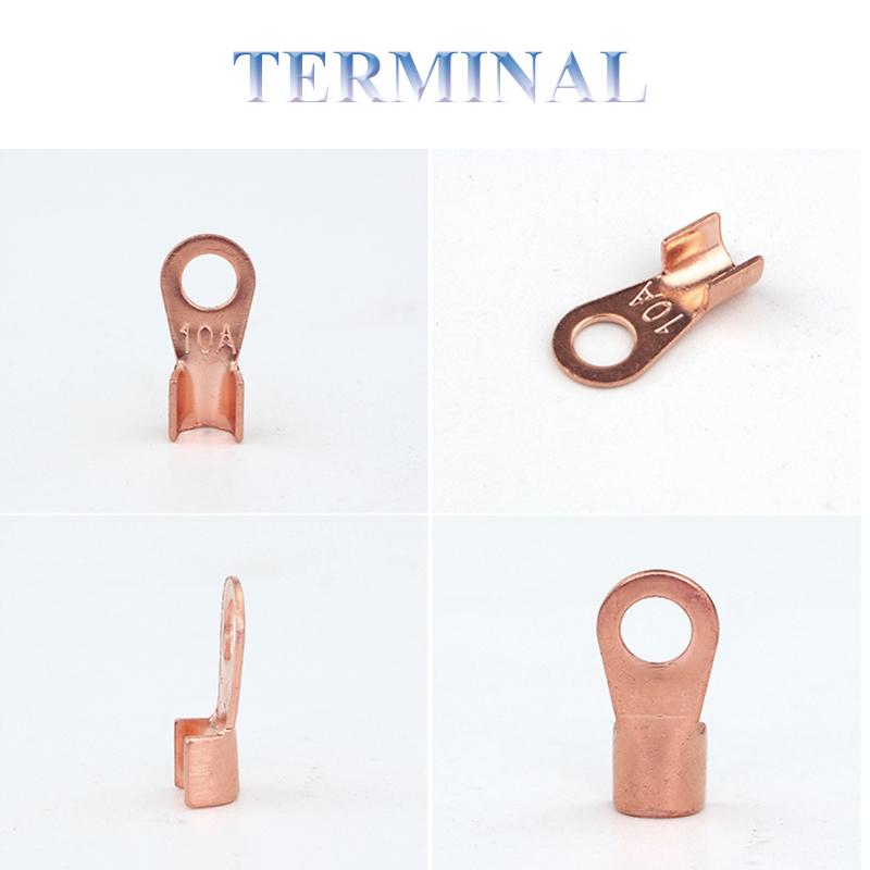 1/20/50pcs Assortment Car Auto Copper Ring Terminal Wire Crimp Connector Bare Cable Battery Terminals Soldered Connectors Kit