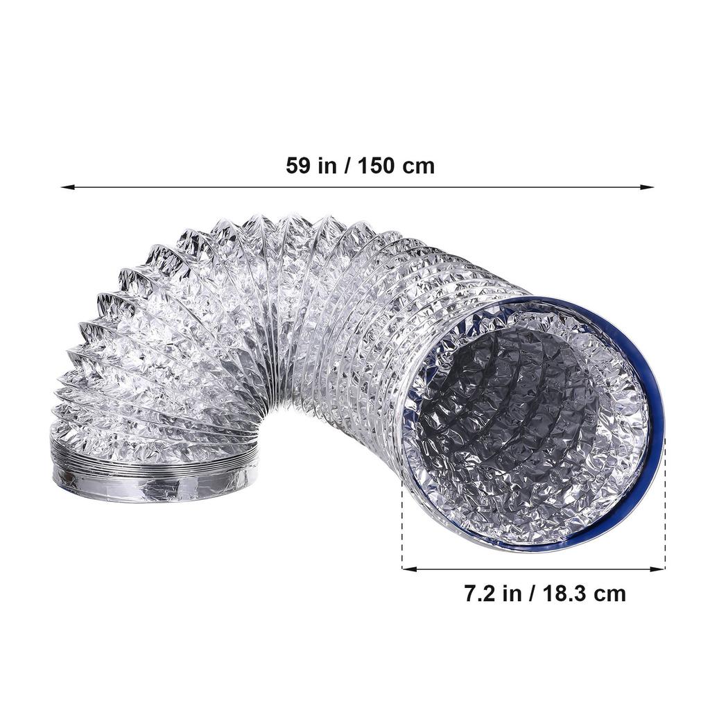 1Pcs Aluminum Foil Exhaust Hose 2m Thick Flexible Duct for Hvac Ventilation Dryer Vent Dryer Duct Hose 80mm Diameter