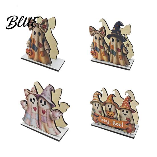 Cute Halloween Home Decor Wooden Napkin Holder Ghost Black Cat Decorative Tabletop Tissue Retro Farmhouse Tableware Dispenser Paper Towel Holder for