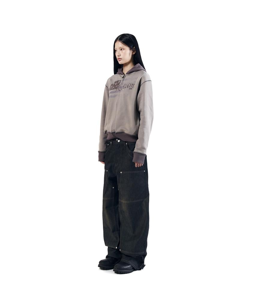 AAKAM Steve Cinch Back Denim Pants (Black)