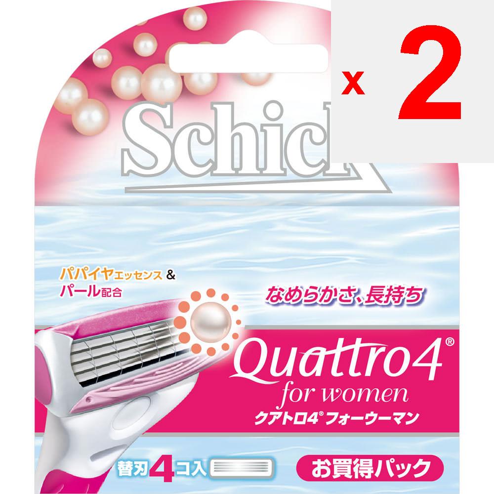 Sic Japan Schick Quattro 4 for Woman - 4 Replacement Blades Replacement Blades for Women Women's Razors Replacement Blades for Women