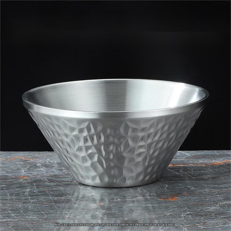 KANGMO Hammered V-shaped 304 Stainless Steel Serving Bowl