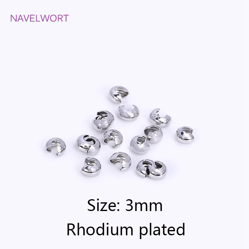 

3/4/5mm 18K Gold Plated Open Crimp Beads Cover,Round Covers Crimp End Beads,Stopper Spacer Beads,DIY Jewelry Making Accessories 50 Pieces