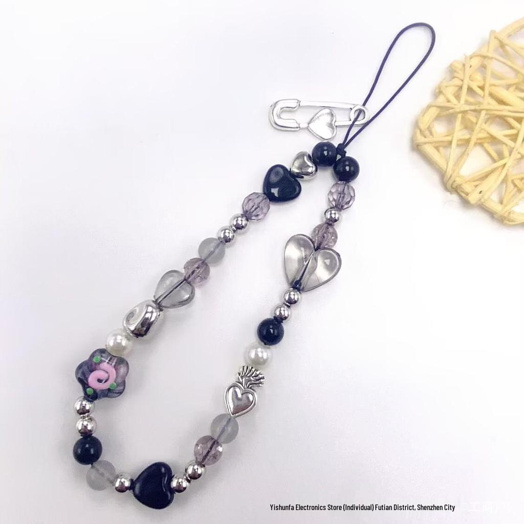 Sweet Heart Bear Camera Lanyard & DIY Beads Phone Charm Strap