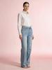 European and American Retro Women's Wide-Leg Mid-Waist Jeans