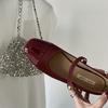 French evening breeze light mouth single shoes women's middle heel 2025 spring Korean version retro gentle temperament fairy thick heel Mary Jane