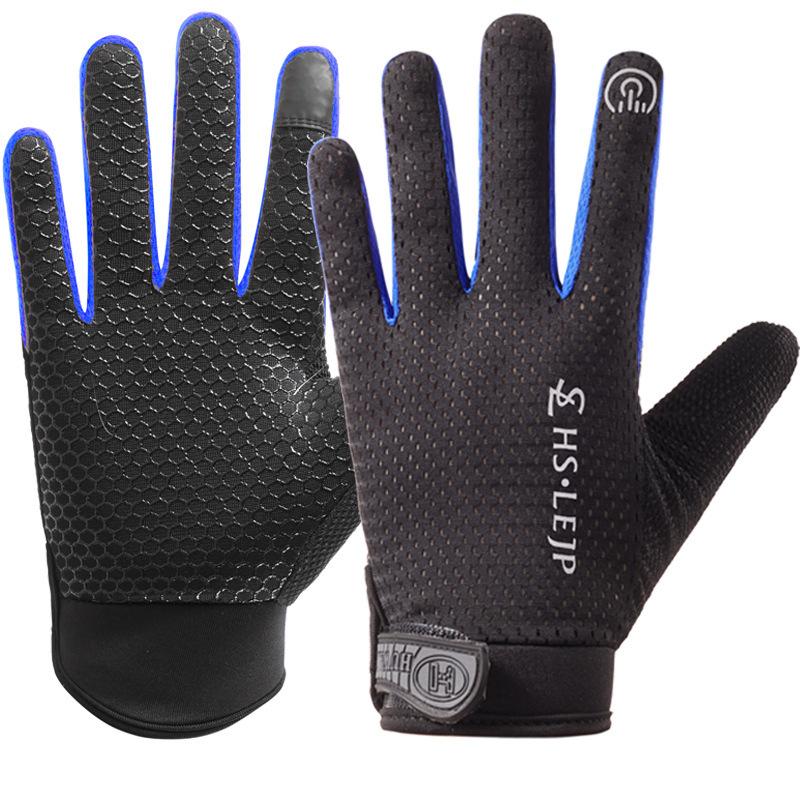 Cycling Gloves All Fingers for Men and Women Breathable Sunscreen Touch Screen Outdoor Frisbee Sports Non Slip Fitness Summer Gloves