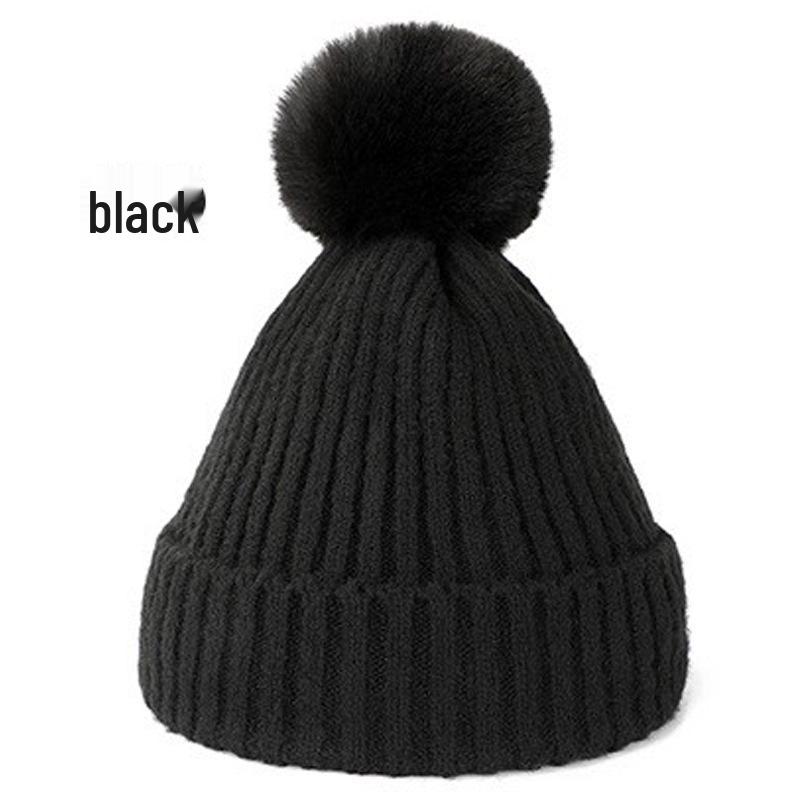 

Зимняя шапка-парик из шерсти в корейском стиле: Теплая флисовая подкладка, утолщенная, универсальная, вязаная шапка