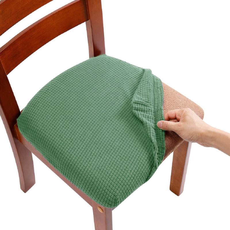 Stretch Jacquard Dining Room Chair Seat Covers Removable Washable Elastic Upholstered Dining Chair Cushion Slipcover