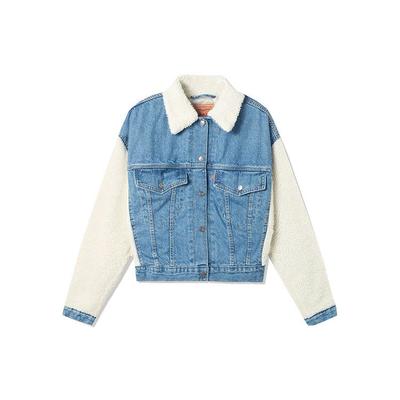 Levis Faux Shearling Panelkragen Jeansjacke Damenjacke Blau A0837-0000