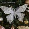 25cm Christmas Artificial Butterfly Sparkling Christmas Hanging Decoration New Christmas Gift