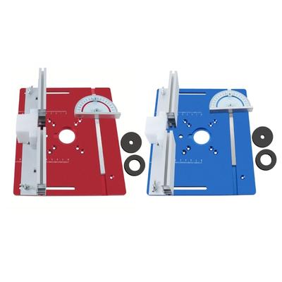 Aluminium Router Table Insert Plate Woodworking Trimmer Electric Wood Milling Flip Plate With Miter Gauge for Benches