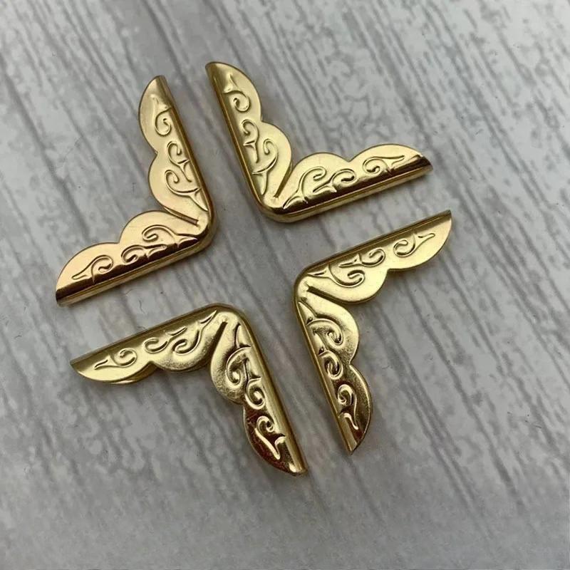 11pcs Notebook Metal-Edge Protection Bronze Decoration and TN Elastic Rubber Band for Protection Diary Accessories