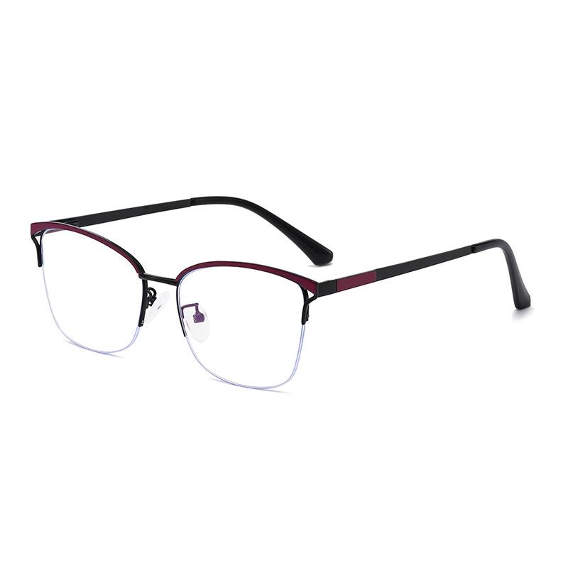 

6206 Полуоправа Простая и универсальная точечная оправа для очков с рисунком, новые модные весенние очки с плоской ножкой и защитой от синего цвета