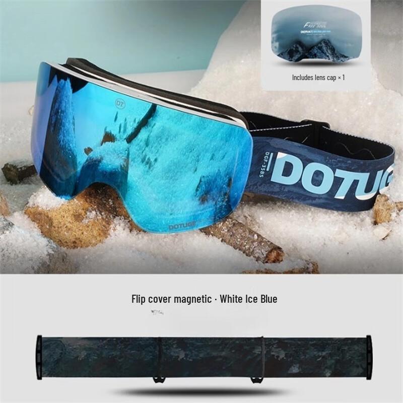 Longchan Flip-Up Magnetic Anti-Fog Ski Goggles One Size