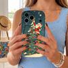Santa Claus Christmas Tree Phone Case Festive Holiday Hard Cover for iPhone Shockproof Protection Birthday Christmas Halloween Holiday Gift