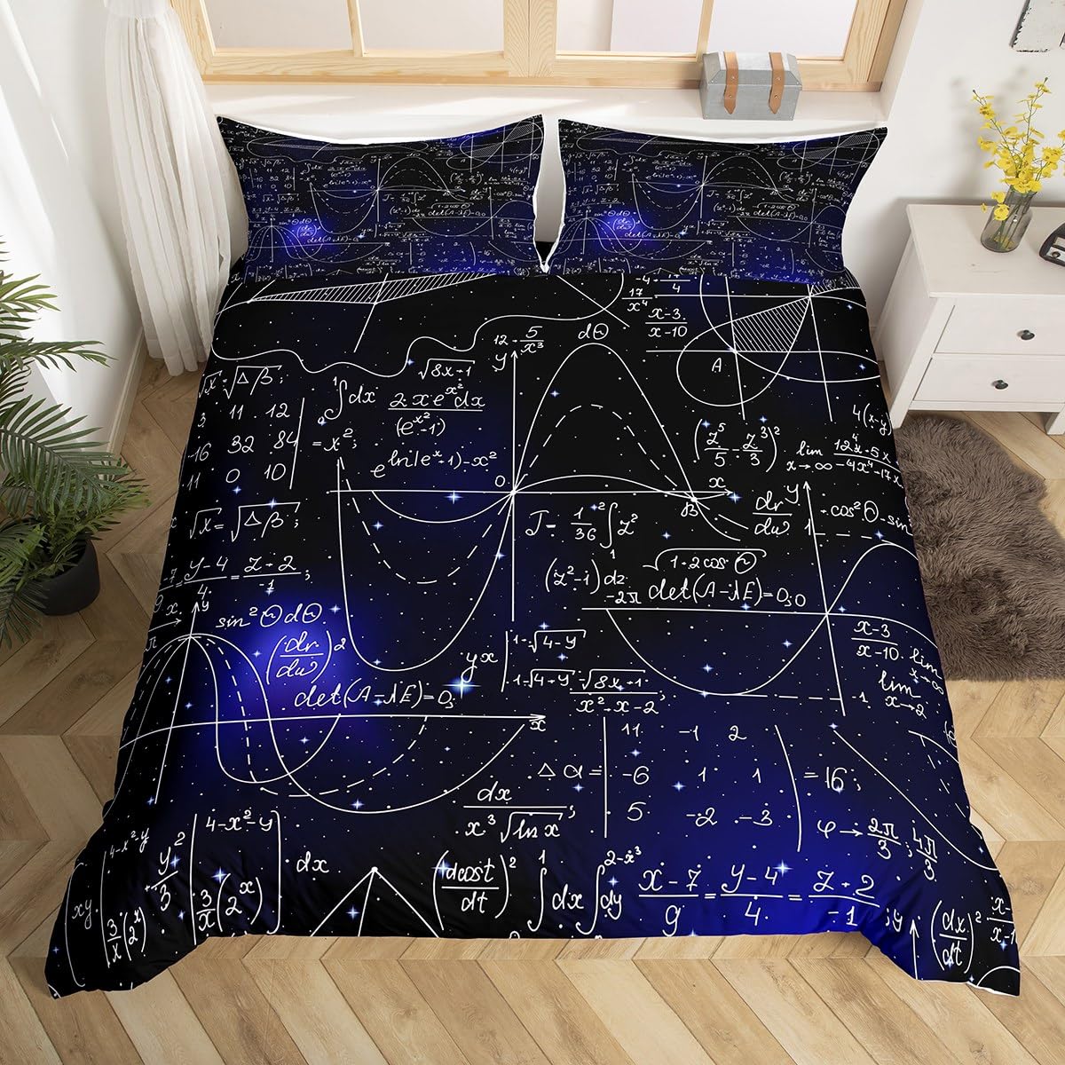 

Comforter Science Formula Bedding Set Queen Chemical Elements Science Theme For Boys Girls School Educational Dorm Room Decor Comforter (quilt)-EU Single(135*200cm)3pcs