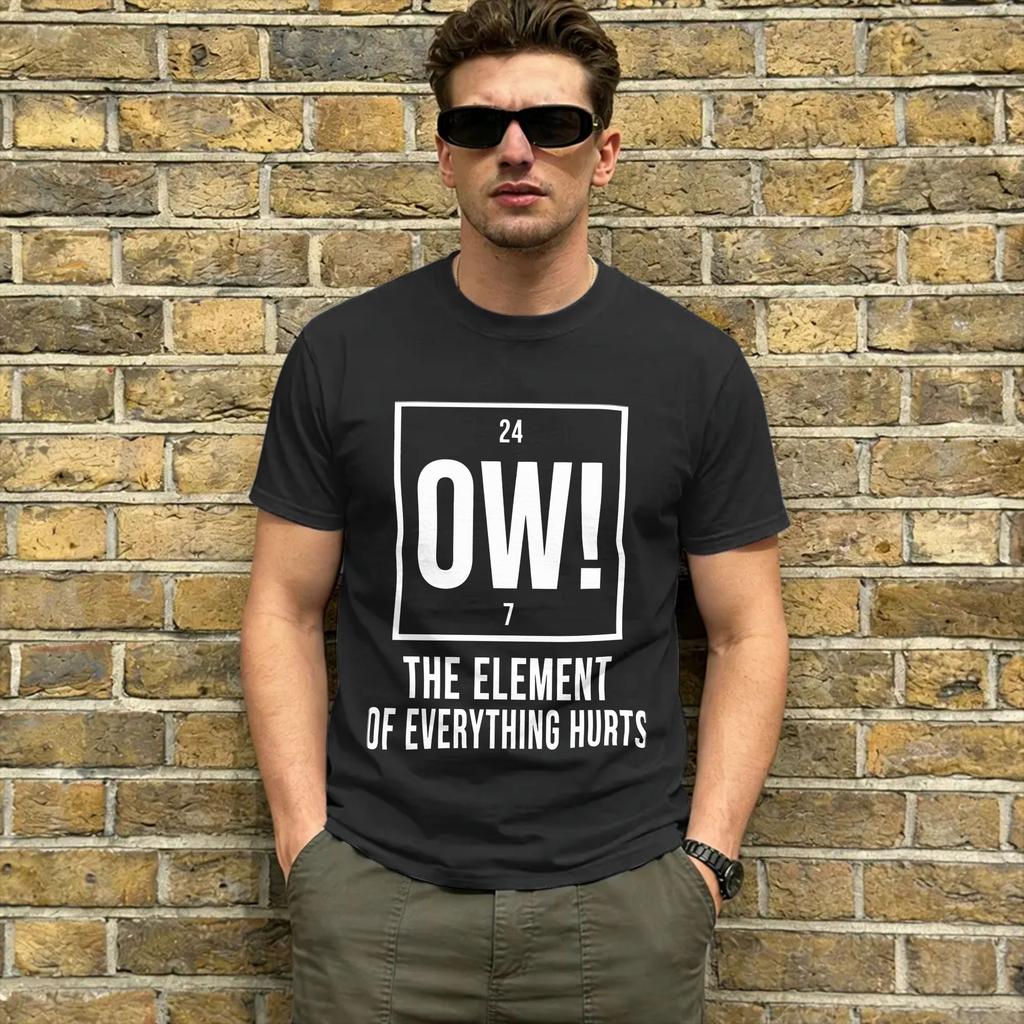 Funny Meme Ow Ow Ow T Shirts Unisex Cotton Crazy TShirts O Neck Tees Short Sleeve Tops Party