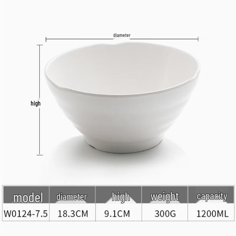 Yuzhuxun Melamine Imitation Ceramic Noodle Bowl