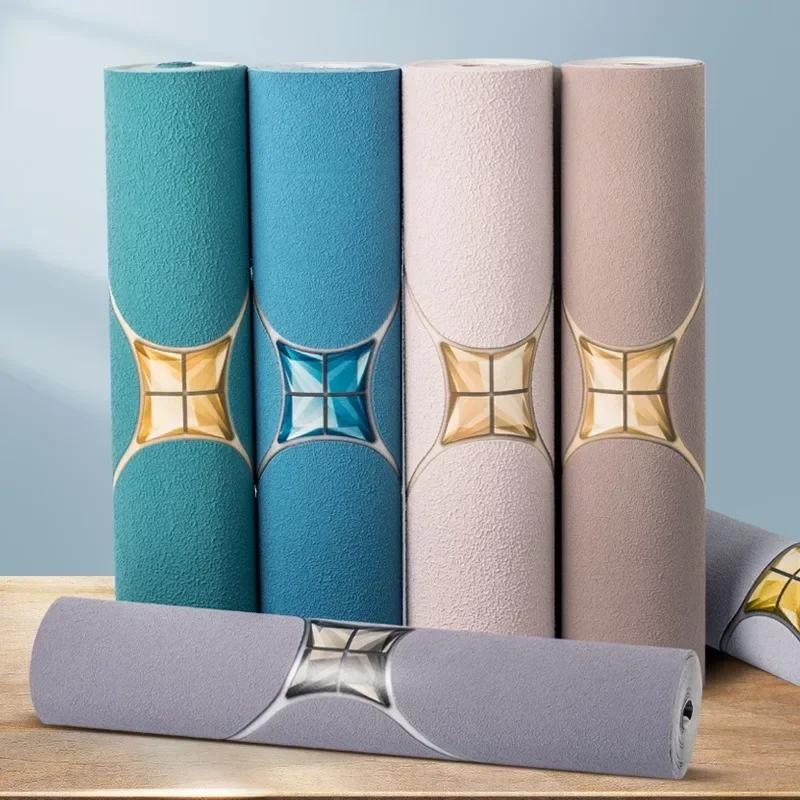 Diamond Inlaid Deer Skin Velvet Thickened Wallpaper Modern Simple Non Woven Rhomb Shaped Wallpaper For Living Room