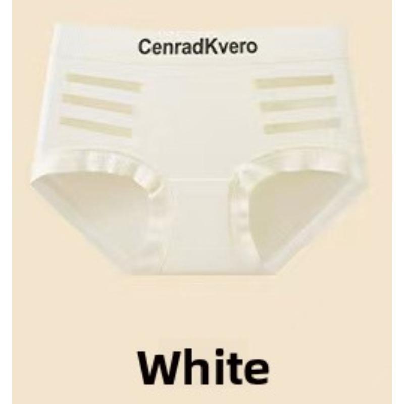 Ladies Summer Sexy Hollow Letter Print Ice Silk Without Trace in Waist Triangle Briefs